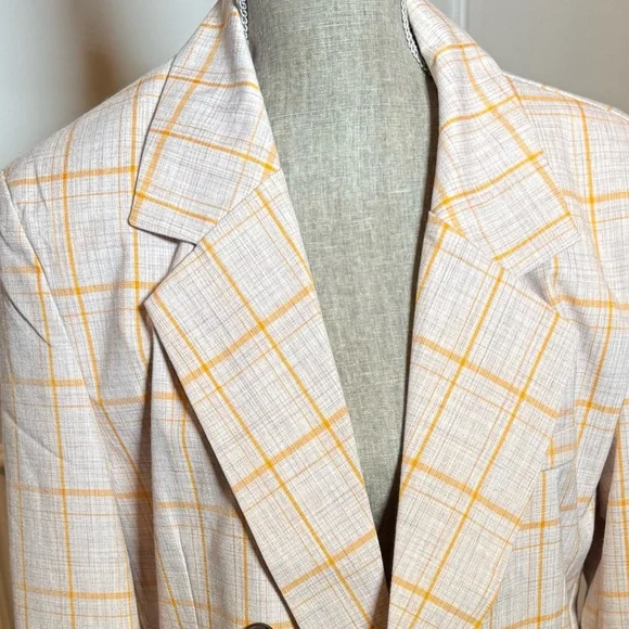 NWT ASOS DESIGN Dad Suit Blazer in Orange Check – UK 8 / US 4 - Picture 7 of 11